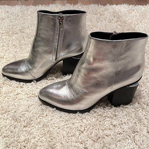 BRAND NEW Alexander Wang Silver Metallic Booties